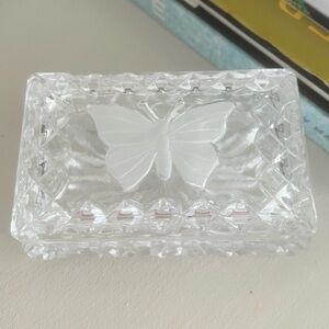 Vintage glass butterfly jewelry box